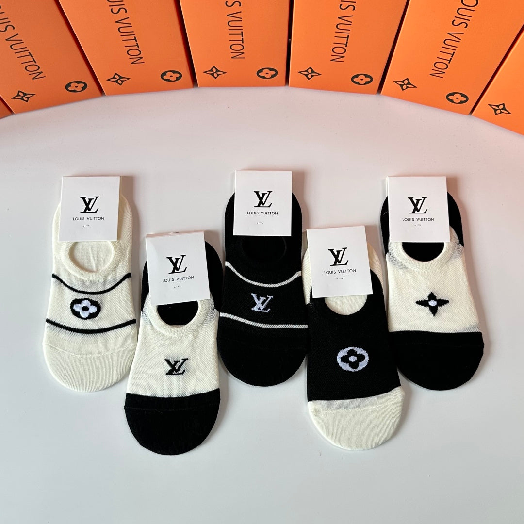Louis Vuitton Invisible Boat Socks - 5 Pairs