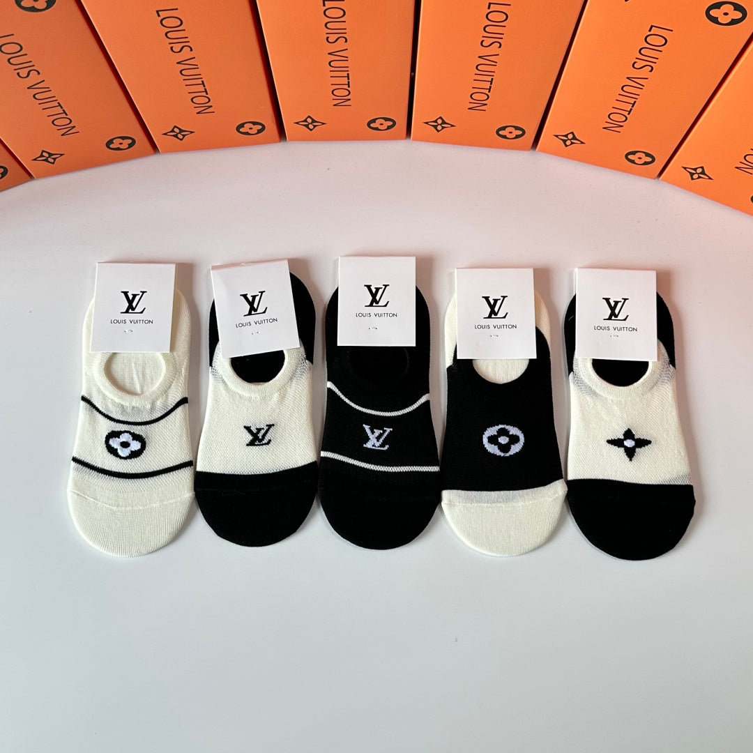 Louis Vuitton Invisible Boat Socks - 5 Pairs