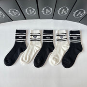 PRADA Embroidered Mid-Length Pile Socks (5-Pairs Gift Box)