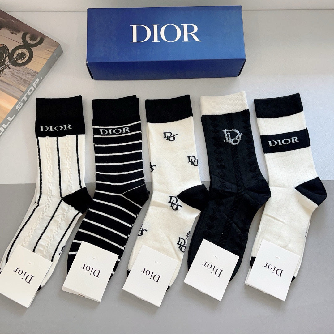 Dior Bamboo Cotton Long Calf Socks - Monogrammed Fashion Essentials