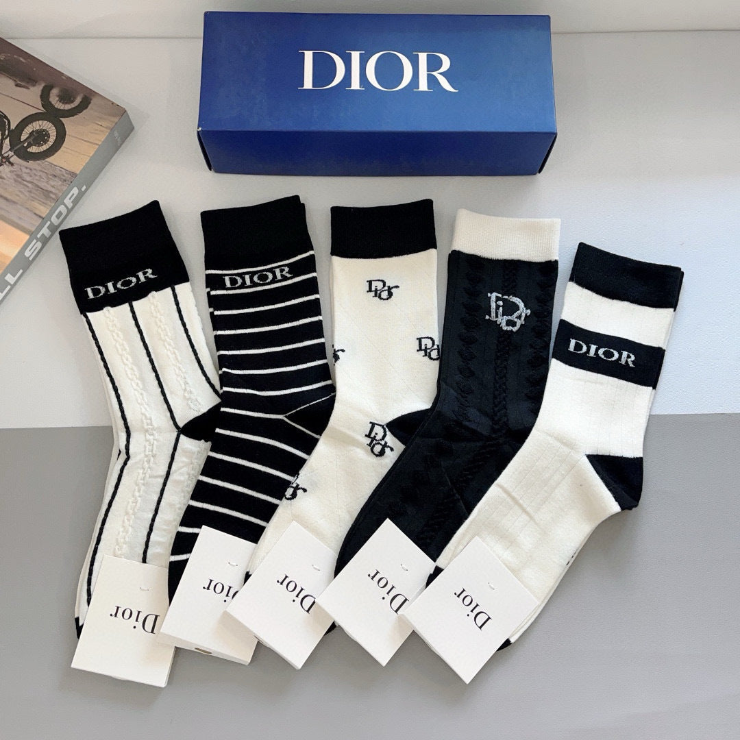 Dior Bamboo Cotton Long Calf Socks - Monogrammed Fashion Essentials