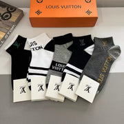 Louis Vuitton Classic Cotton Mid-Calf Socks - 5 Pairs
