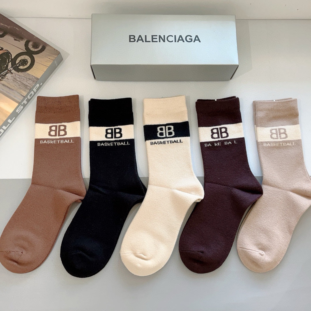Women's Balenciaga Classic High Cashmere Stockings - 5 Pairs