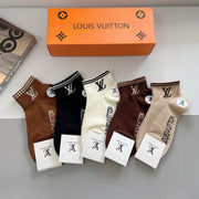 Louis Vuitton Classic Mid-Calf Cotton Socks - 5 Pairs