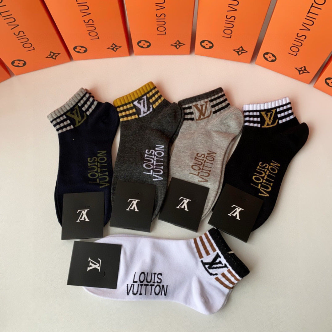Louis Vuitton Classic Pile Socks - Five Pair Set