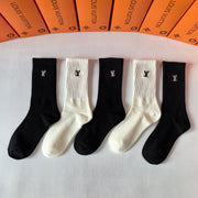 Louis Vuitton Cashmere Embroidered Mid-Length Socks - Set of 5