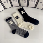 Chanel Classic Mid-Length Fashion Socks - 3 Pairs