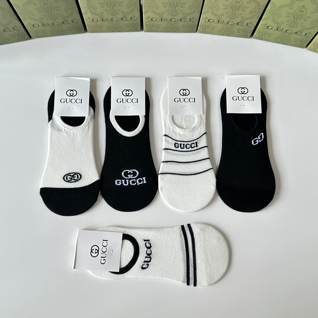 Gucci Invisible Boat Socks - 5 Pairs Set