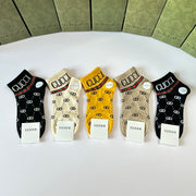 Gucci Short and Medium Style Pile Socks - Five Pair Set