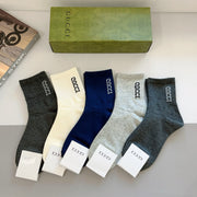 GUCCI Mid-Calf Cotton Socks - 5 Pairs