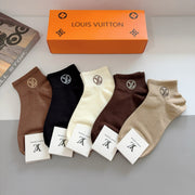 Louis Vuitton Classic Logo Cotton Socks - 5 Pairs