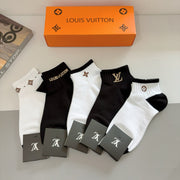 Louis Vuitton Men's Cotton Boat Socks - 5 Pairs