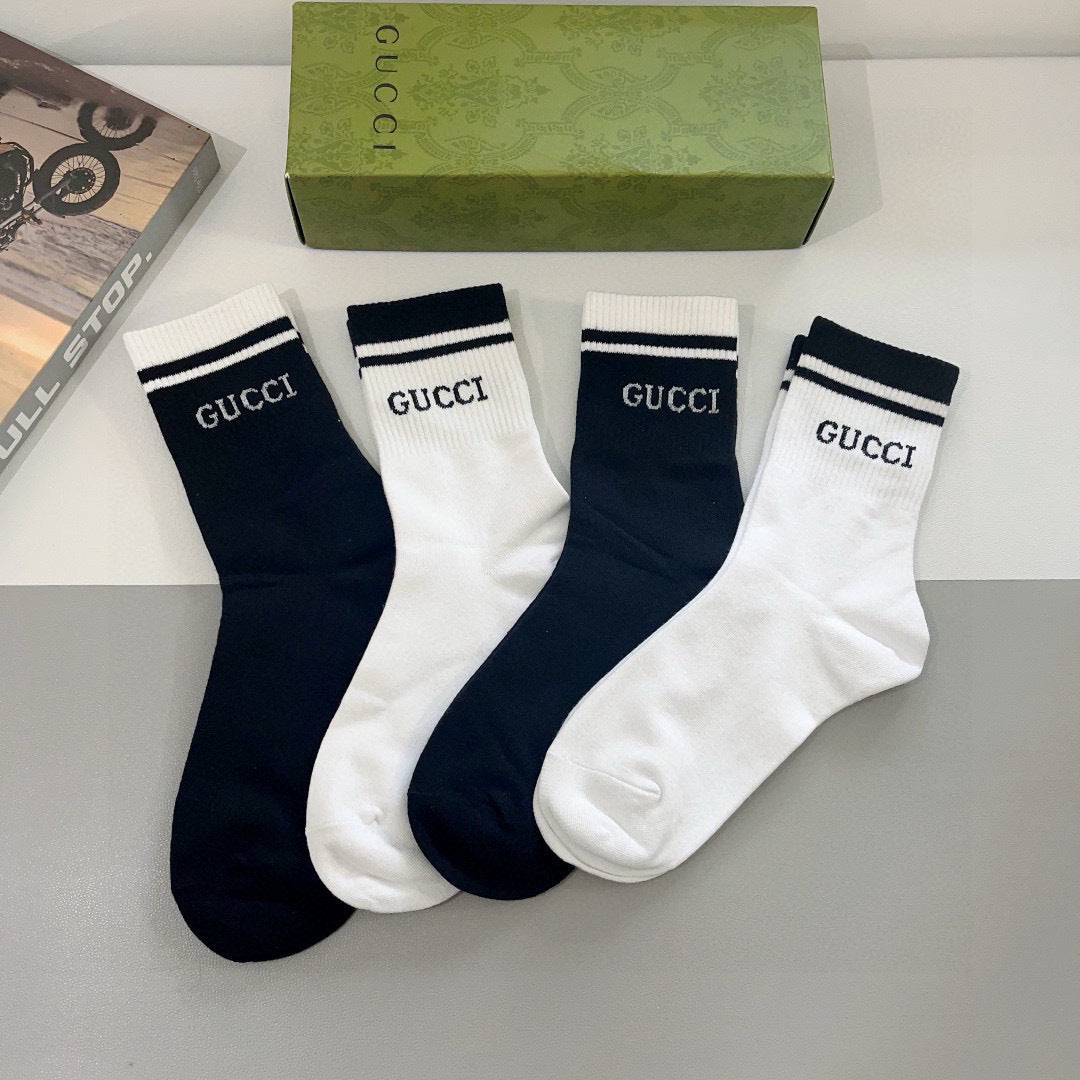 Gucci Double G Long Cotton Socks - 4 Pairs
