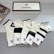 CHANEL Classic Bamboo Cotton Socks - 5 Pairs