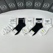 Prada Mid-Length Socks - Stylish 5-Pair Set