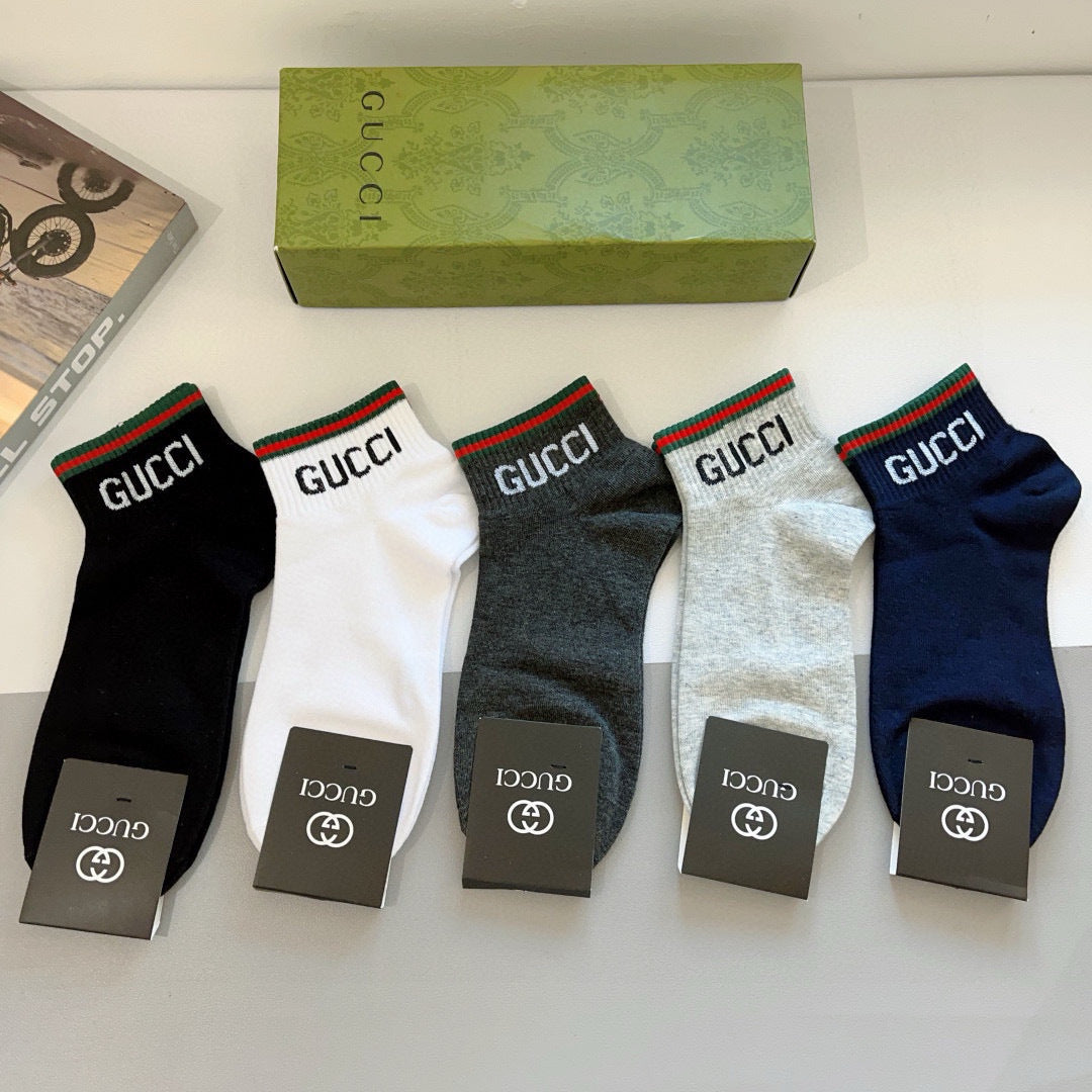 Gucci Unisex Mid-Calf Cotton Socks - Classic Double G Design