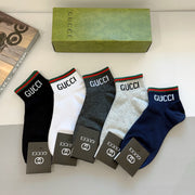 Gucci Unisex Mid-Calf Cotton Socks - Classic Double G Design