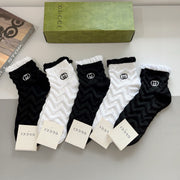 Gucci Embroidered Mid-Calf Fungus Socks - 5 Pairs