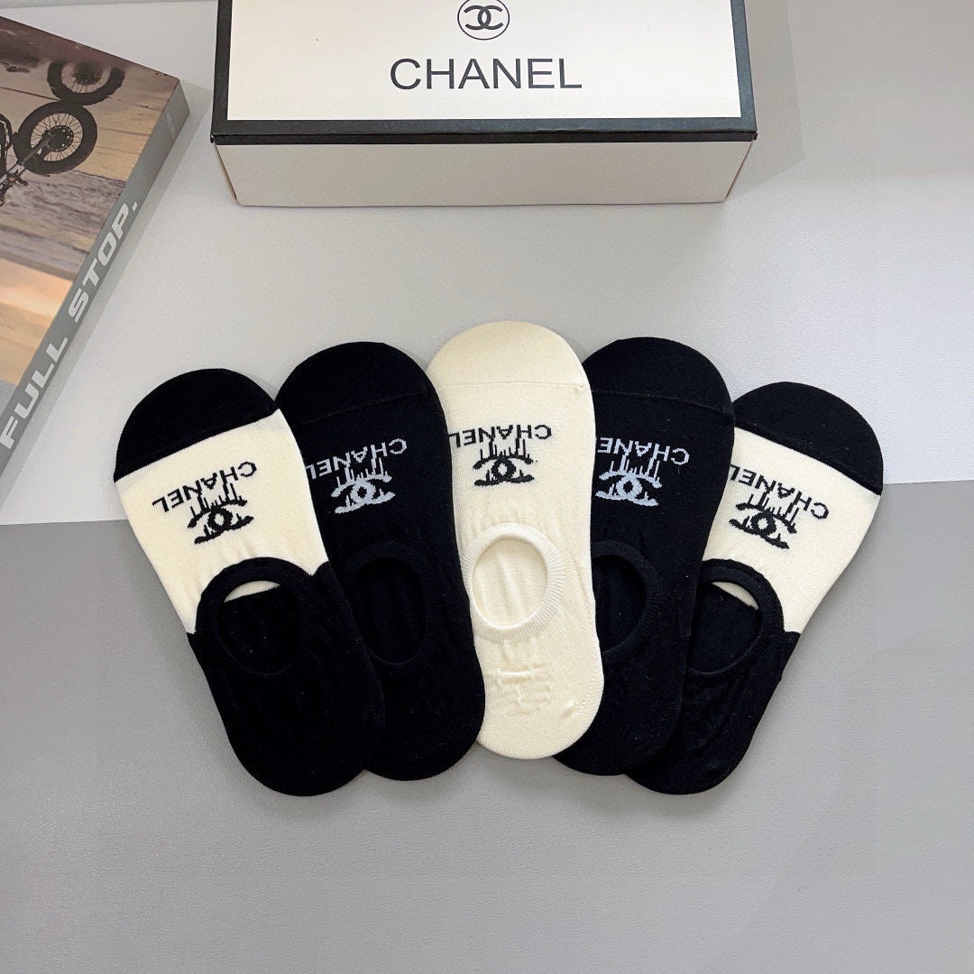 CHANEL Classic High Socks - 5 Pairs Gift Box