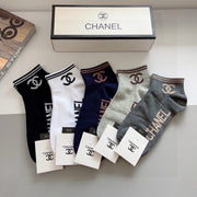 Chanel High-End Boat Socks - 5 Pairs