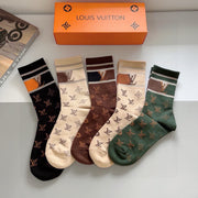 Louis Vuitton Men's Mid-Calf Socks - 5 Pairs Box