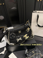 Stylish Chanel Hemispherical Fishnet Bag with Detachable Chain
