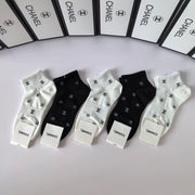 Chanel Short and Medium Pile Socks - 5 Pairs Gift Box