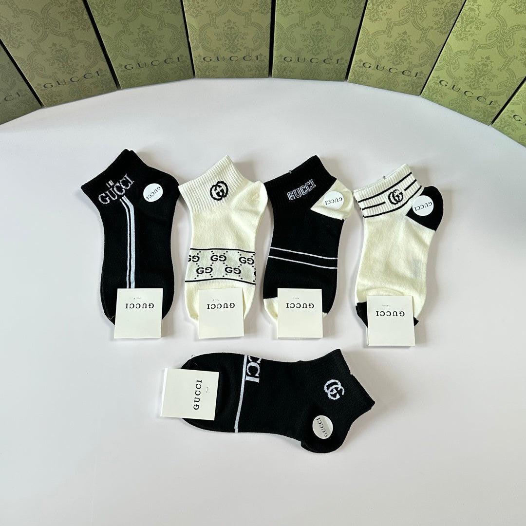 Gucci Short & Medium Pile Socks - 5 Pairs Box Set