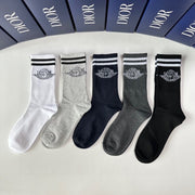 Dior Mid-Length Pile Socks - Set of Five