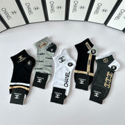 Chanel Classic Short & Medium Pile Socks - 5 Pair Gift Set