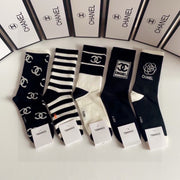 Chanel Mid-Length Pile Socks - 5 Pairs Gift Box