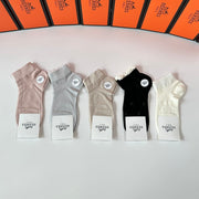 Hermes 5-Pair Short and Medium Style Pile Socks