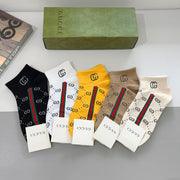 Gucci Classic Cotton Short Socks - 5 Pairs Box Set