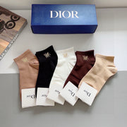 Dior Ribbed Calf Socks with Hot-Stamped Lettering - 5 Pairs
