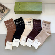Gucci High-Version Cashmere Mid-Calf Socks â€“ 5 Pairs