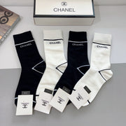 CHANEL Classic Double C Logo Cotton Socks - Luxury Fashion Essential