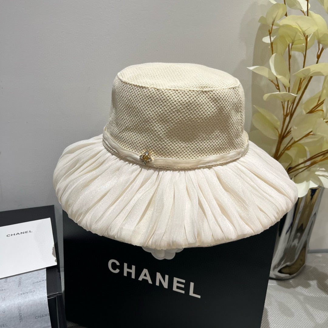 Chanel Foldable Lantern Sun Hat - 57cm Head Circumference