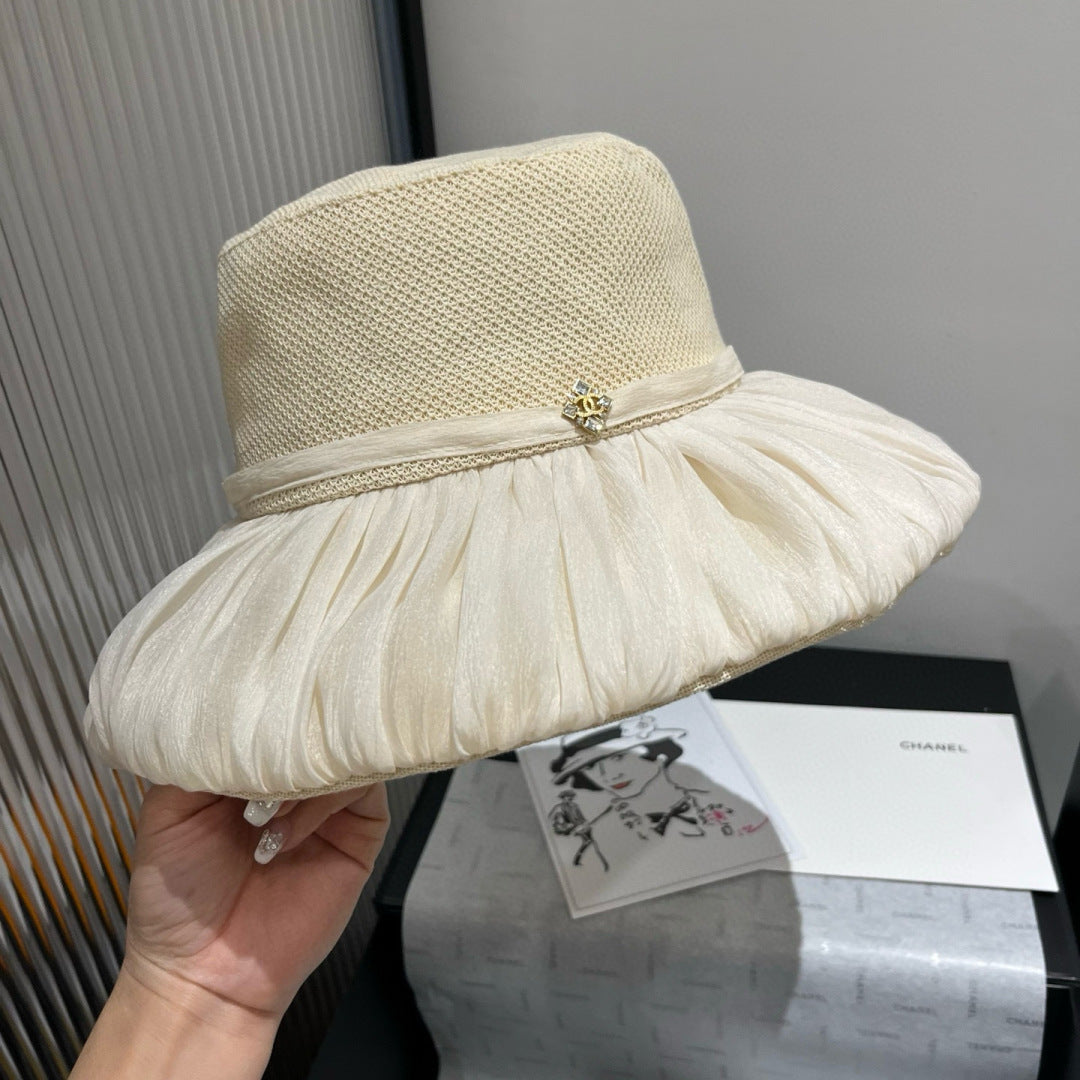 Chanel Foldable Lantern Sun Hat - 57cm Head Circumference