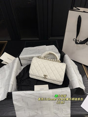 Chanel 22A Upgraded Metal Handle Chain Bag - Versatile Cowhide Design