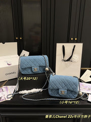 Chanel 22c Denim Square Bag - Large & Small Sizes