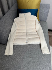 Women's Moncler Teddy Velvet Zipper Cardigan - Pink, White, Gray (S-XL)