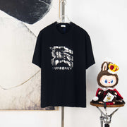 Burberry 270g Round Neck Short-Sleeved T-Shirt - Classic Color-Blocked Design