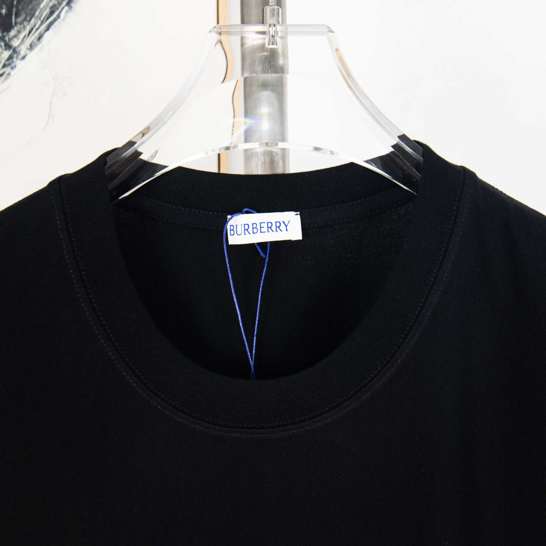 Burberry Round Neck Short-Sleeve T-Shirt - Classic Logo Design