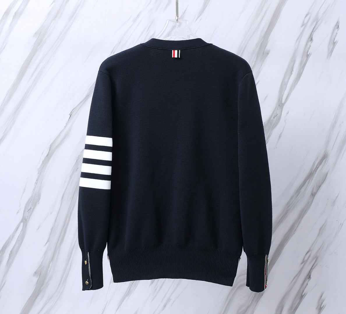 Thom Browne TB M54 Wool Blend Cardigan with Copper Buttons - Unisex