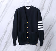 Thom Browne TB M54 Wool Blend Cardigan with Copper Buttons - Unisex