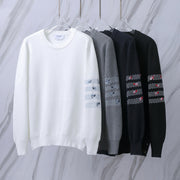 ** Limited Edition Thom Browne TB M41 Striped Rose Crew Neck Sweater

**