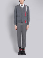 Thom Browne Red, White & Blue V-Neck Cardigan Sweater