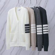 Thom Browne TB M42 Cashmere Blend Striped Cardigan