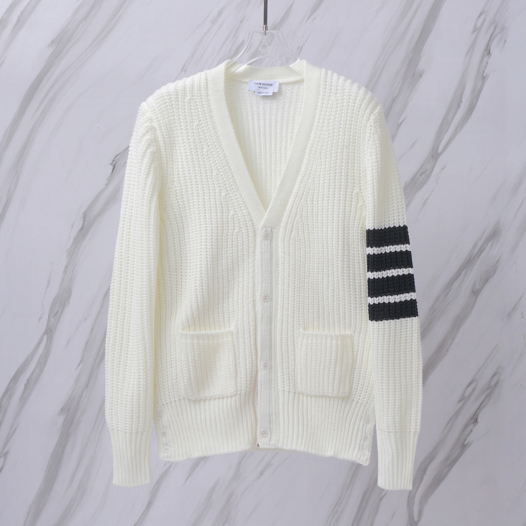 Thom Browne TB M42 Cashmere Blend Striped Cardigan