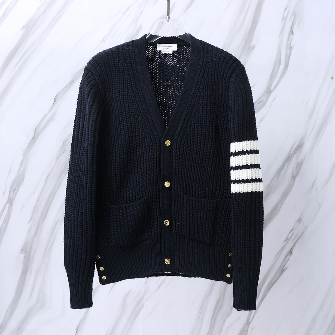 TB M42 Classic Striped Cashmere Blend Cardigan